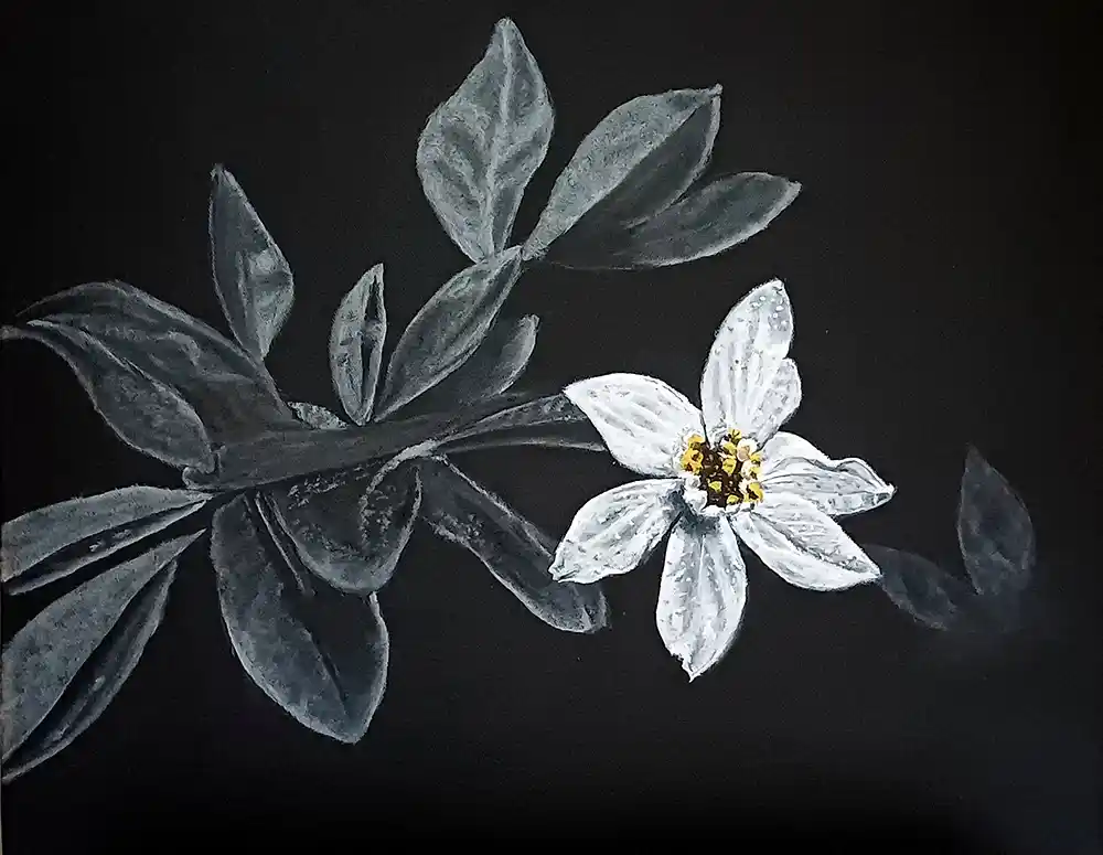 Midnight Fragrance, Oil Painting, Realistic, Nature, Home decor, Wall decor, Artwork, Handpainted, Art, Painting, VistaPallett